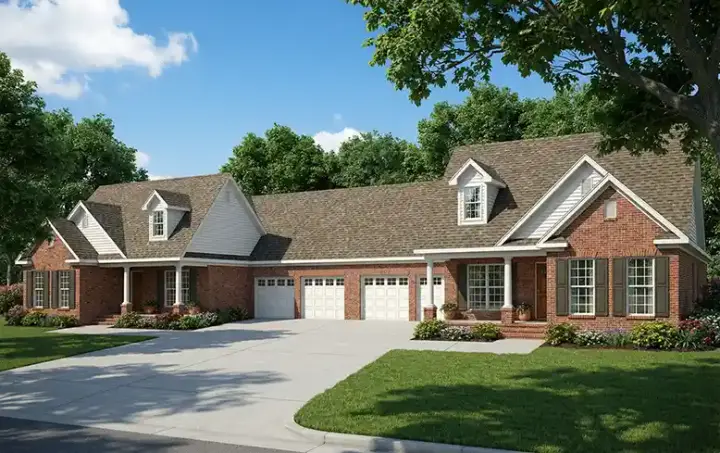 Traditional house plans 12-330 - front exterior, 2,904 sq ft, 6 bed, 4 bath house plans | Monster House Plans