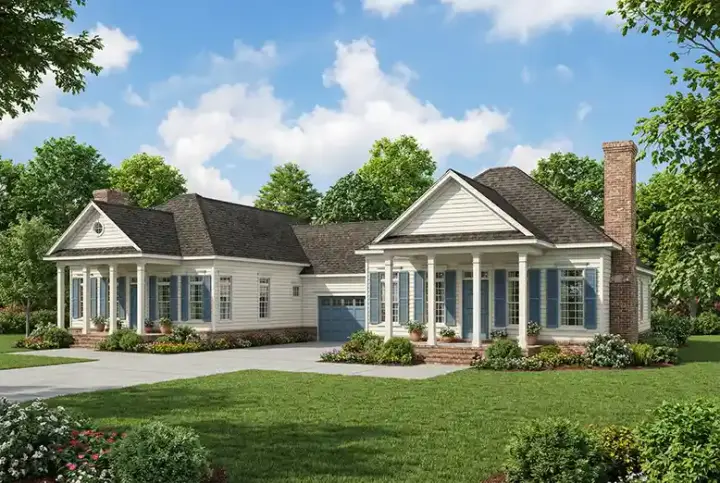 Southern house plans 12-334 - front exterior, 2,344 sq ft, 4 bed, 4 bath house plans | Monster House Plans