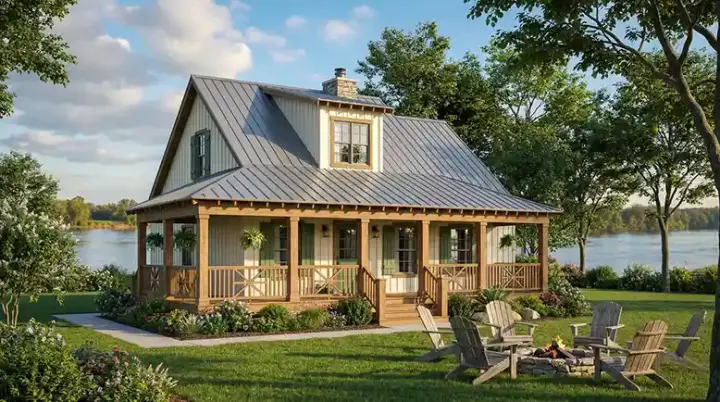 Country house plans 12-338 - front exterior, 1,397 sq ft, 3 bed, 2 bath house plans | Monster House Plans