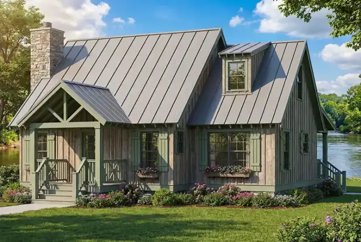 Country house plans 12-344 - front exterior, 1,425 sq ft, 2 bed, 2 bath house plans | Monster House Plans