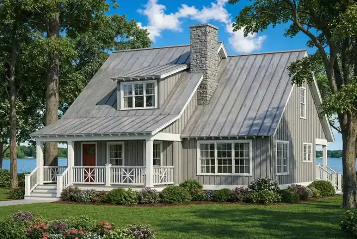 Country house plans 12-345 - front exterior, 1,542 sq ft, 2 bed, 2 bath house plans | Monster House Plans