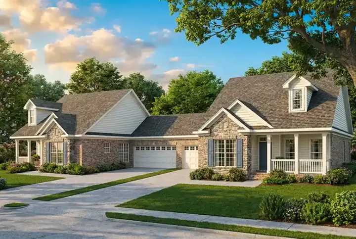 Traditional house plans 12-347 - front exterior, 2,558 sq ft, 6 bed, 4 bath house plans | Monster House Plans