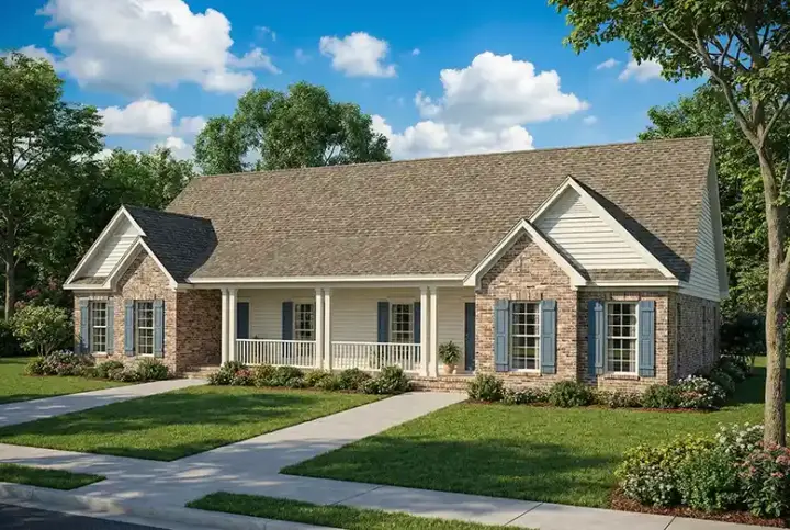 Traditional house plans 12-348 - front exterior, 3,026 sq ft, 6 bed, 4 bath house plans | Monster House Plans