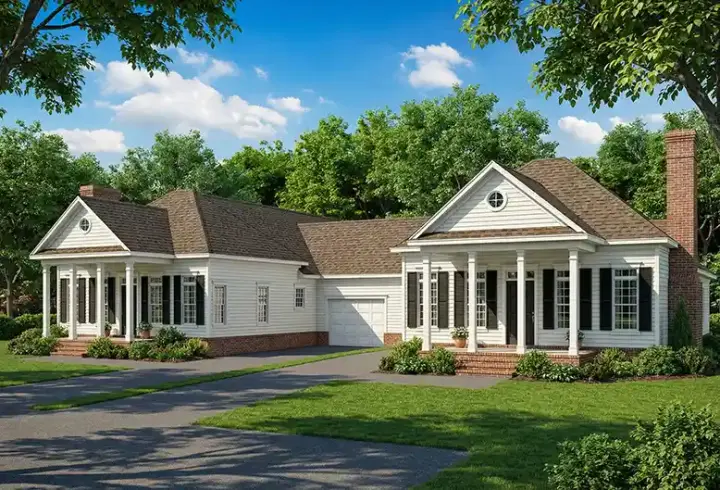 Southern house plans 12-350 - front exterior, 2,808 sq ft, 6 bed, 4 bath house plans | Monster House Plans