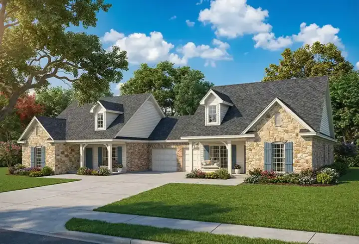 Traditional house plans 12-351 - front exterior, 2,854 sq ft, 6 bed, 4 bath house plans | Monster House Plans