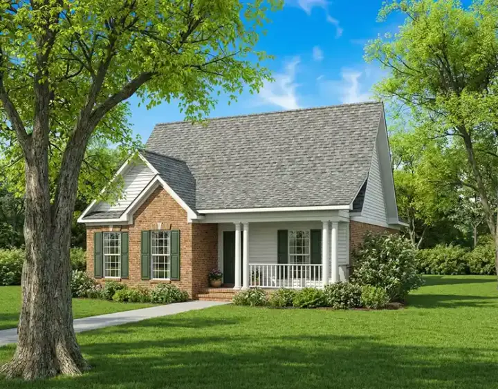 Traditional house plans 12-356 - front exterior, 1,871 sq ft, 3 bed, 2 bath house plans | Monster House Plans