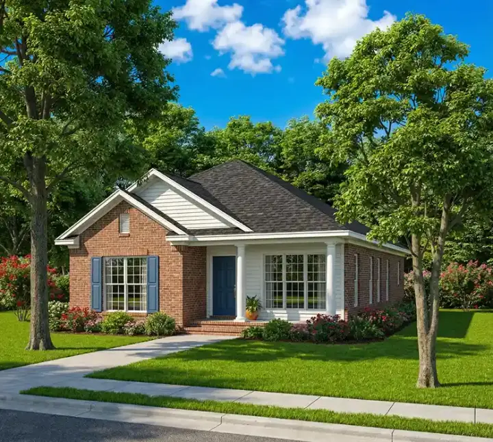 Traditional house plans 12-358 - front exterior, 1,574 sq ft, 3 bed, 2 bath house plans | Monster House Plans
