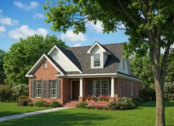 Southern house plans 12-367 - front exterior, 1,445 sq ft, 3 bed, 2 bath house plans | Monster House Plans