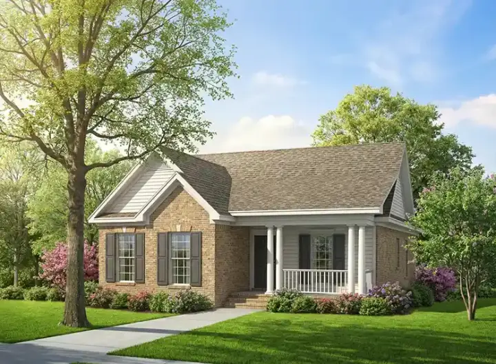 Country house plans 12-368 - front exterior, 1,449 sq ft, 3 bed, 2 bath house plans | Monster House Plans