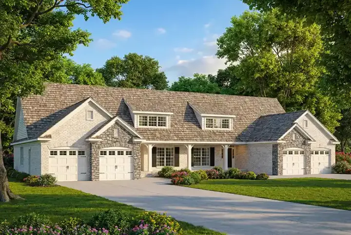 Traditional house plans 12-371 - front exterior, 3,162 sq ft, 6 bed, 4 bath house plans | Monster House Plans
