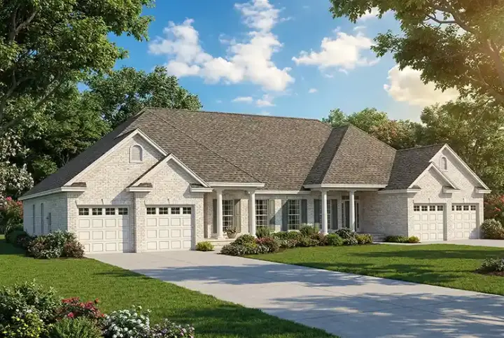 Traditional house plans 12-375 - front exterior, 3,008 sq ft, 6 bed, 4 bath house plans | Monster House Plans