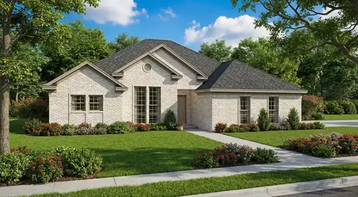 Traditional house plans 12-383 - front exterior, 1,950 sq ft, 4 bed, 2 bath house plans | Monster House Plans