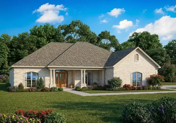 Traditional house plans 12-385 - front exterior, 1,969 sq ft, 3 bed, 2 bath house plans | Monster House Plans