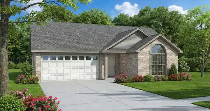 Traditional house plans 12-386 - front exterior, 1,344 sq ft, 3 bed, 2 bath house plans | Monster House Plans