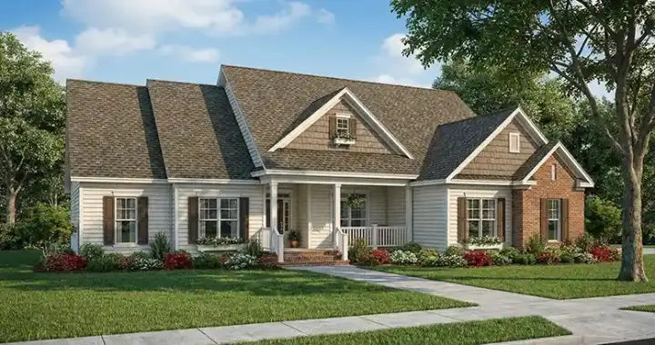 Traditional house plans 12-387 - front exterior, 2,029 sq ft, 3 bed, 2 bath house plans | Monster House Plans