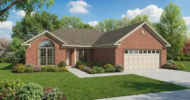 Traditional house plans 12-388 - front exterior, 1,485 sq ft, 3 bed, 2 bath house plans | Monster House Plans