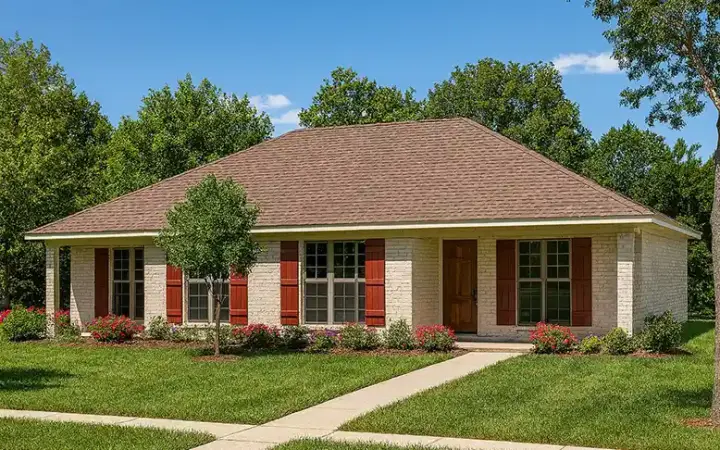 Traditional house plans 12-398 - front exterior, 1,636 sq ft, 4 bed, 2 bath house plans | Monster House Plans