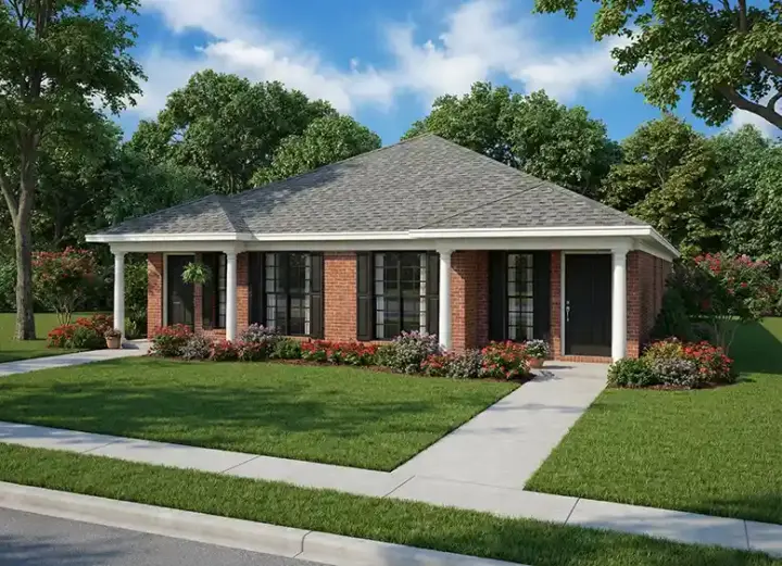 Traditional house plans 12-401 - front exterior, 2,406 sq ft, 6 bed, 4 bath house plans | Monster House Plans