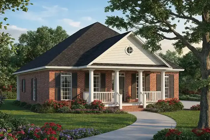 Southern house plans 12-403 - front exterior, 1,811 sq ft, 3 bed, 2 bath house plans | Monster House Plans