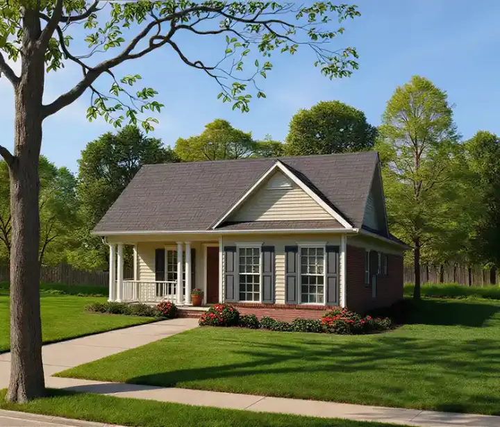 Southern house plans 12-407 - front exterior, 1,263 sq ft, 3 bed, 2 bath house plans | Monster House Plans