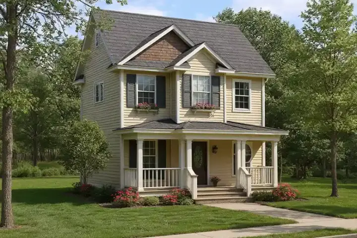 Southern house plans 12-408 - front exterior, 980 sq ft, 2 bed, 2 bath house plans | Monster House Plans
