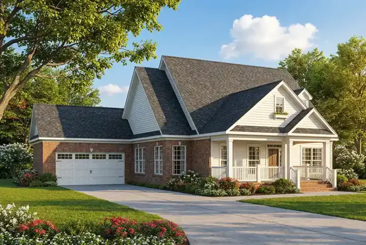 Southern house plans 12-411 - front exterior, 2,026 sq ft, 3 bed, 2 bath house plans | Monster House Plans