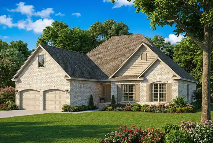 Traditional house plans 12-415 - front exterior, 1,732 sq ft, 3 bed, 2 bath house plans | Monster House Plans