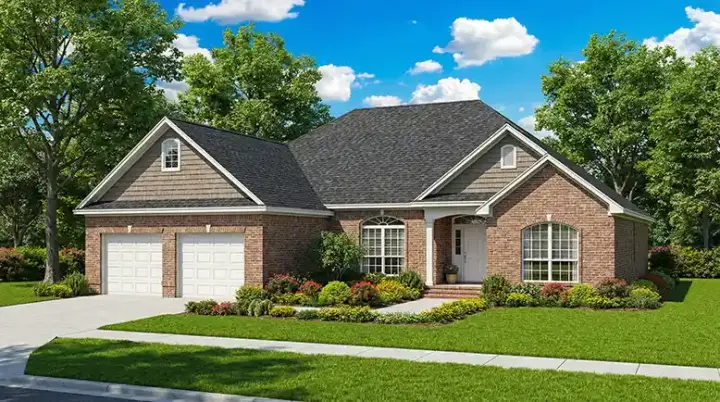 Traditional house plans 12-417 - front exterior, 1,909 sq ft, 3 bed, 2 bath house plans | Monster House Plans