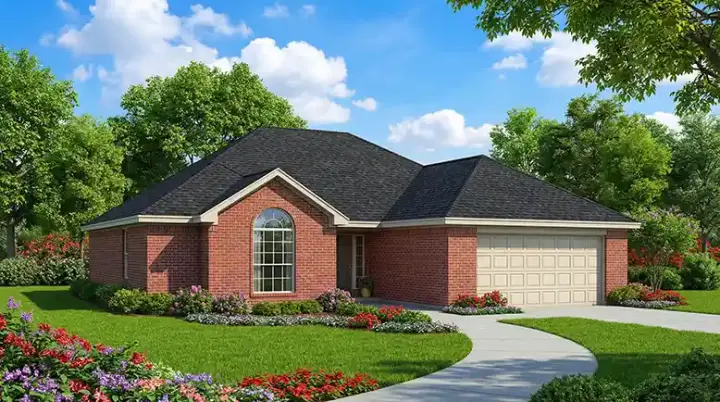 Traditional house plans 12-421 - front exterior, 1,574 sq ft, 3 bed, 2 bath house plans | Monster House Plans