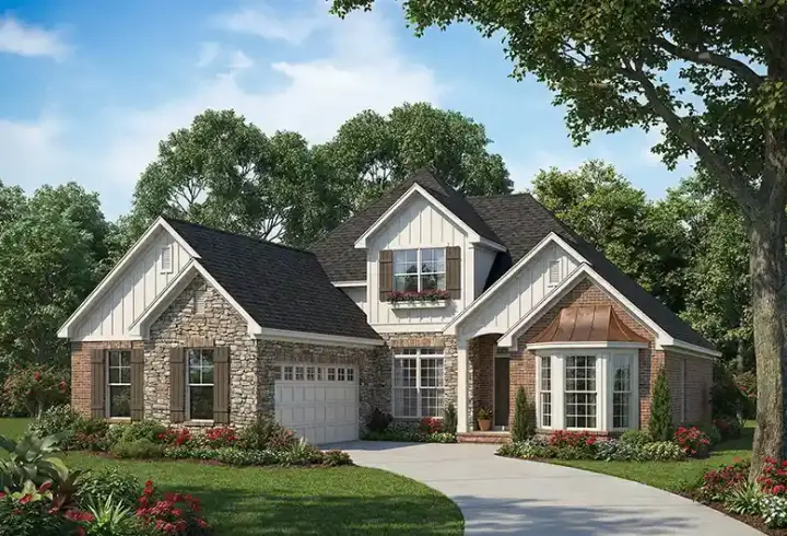 Traditional house plans 12-428 - front exterior, 2,041 sq ft, 4 bed, 2 bath house plans | Monster House Plans