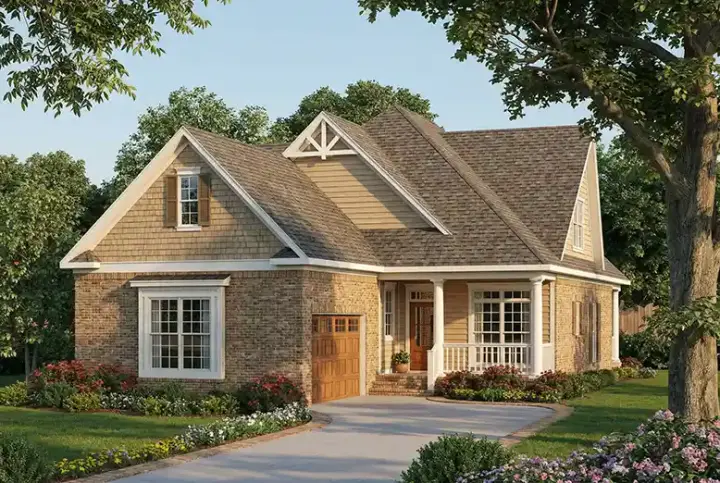 Traditional house plans 12-437 - front exterior, 2,016 sq ft, 3 bed, 2 bath house plans | Monster House Plans