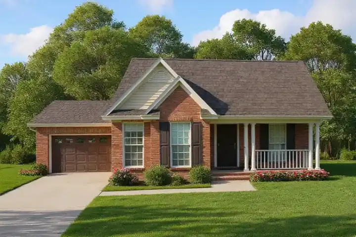 Traditional house plans 12-440 - front exterior, 1,321 sq ft, 3 bed, 2 bath house plans | Monster House Plans