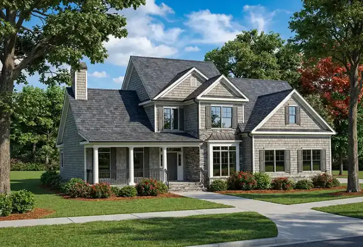 Traditional house plans 12-442 - front exterior, 3,248 sq ft, 5 bed, 3 bath house plans | Monster House Plans