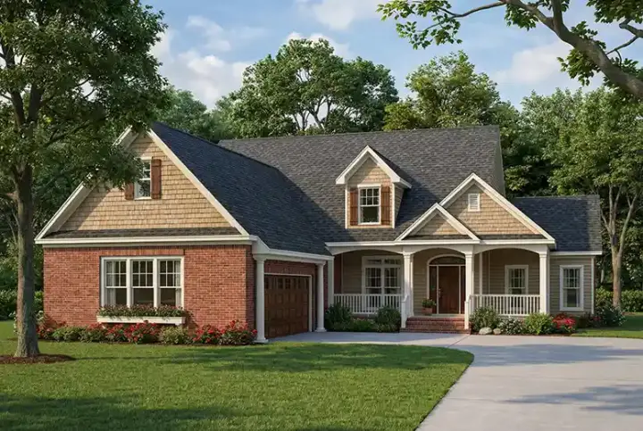 Traditional house plans 12-445 - front exterior, 2,635 sq ft, 4 bed, 3 bath house plans | Monster House Plans