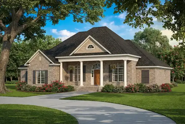Southern house plans 12-446 - front exterior, 2,556 sq ft, 4 bed, 3 bath house plans | Monster House Plans