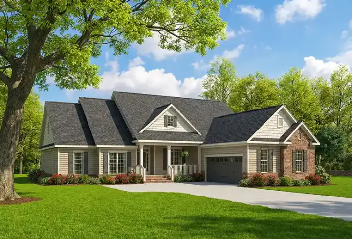 Traditional house plans 12-452 - front exterior, 2,379 sq ft, 5 bed, 4 bath house plans | Monster House Plans