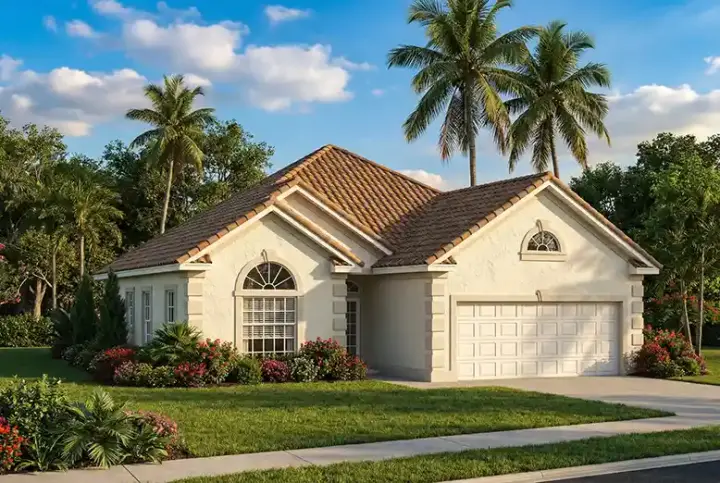 Mediterranean house plans 12-457 - front exterior, 1,818 sq ft, 3 bed, 2 bath house plans | Monster House Plans