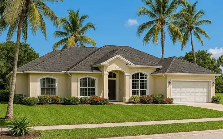 Sunbelt house plans 12-462 - front exterior, 2,388 sq ft, 4 bed, 2 bath house plans | Monster House Plans