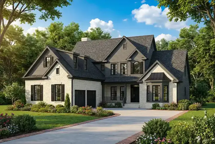 Traditional house plans 12-478 - front exterior, 2,886 sq ft, 4 bed, 2 bath house plans | Monster House Plans