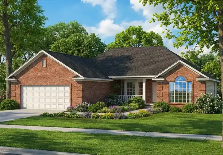 Traditional house plans 12-480 - front exterior, 1,605 sq ft, 3 bed, 2 bath house plans | Monster House Plans