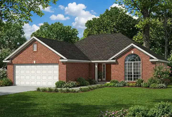Traditional house plans 12-483 - front exterior, 1,403 sq ft, 2 bed, 2 bath house plans | Monster House Plans
