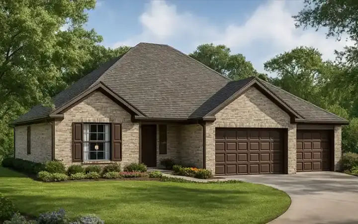 Traditional house plans 12-484 - front exterior, 1,435 sq ft, 3 bed, 2 bath house plans | Monster House Plans