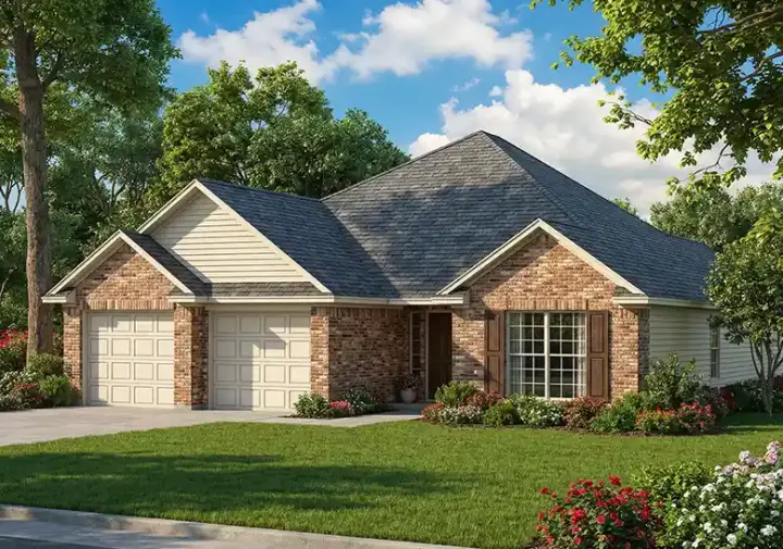 Traditional house plans 12-485 - front exterior, 1,489 sq ft, 3 bed, 2 bath house plans | Monster House Plans