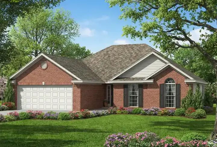 Traditional house plans 12-486 - front exterior, 1,483 sq ft, 3 bed, 2 bath house plans | Monster House Plans