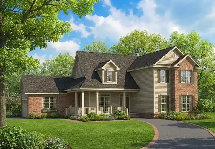 Country house plans 12-496 - front exterior, 2,810 sq ft, 4 bed, 2 bath house plans | Monster House Plans
