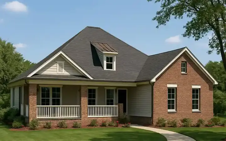 Country house plans 12-499 - front exterior, 1,836 sq ft, 3 bed, 2 bath house plans | Monster House Plans