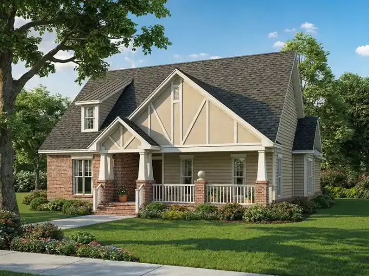 Bungalow house plans 12-500 - front exterior, 1,933 sq ft, 3 bed, 2 bath house plans | Monster House Plans