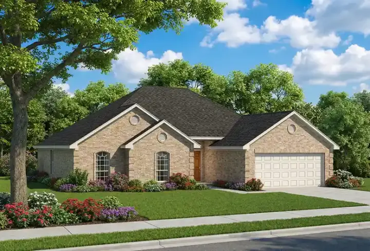 Traditional house plans 12-512 - front exterior, 1,658 sq ft, 4 bed, 2 bath house plans | Monster House Plans