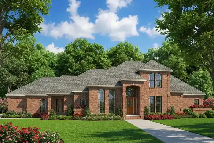 European house plans 12-515 - front exterior, 2,824 sq ft, 4 bed, 3 bath house plans | Monster House Plans