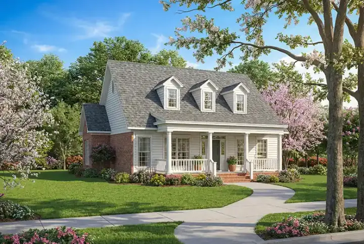 Country house plans 12-516 - front exterior, 1,837 sq ft, 3 bed, 2 bath house plans | Monster House Plans